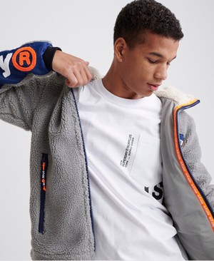 Superdry Celsius Sherpa Track Férfi Kapucnis Pulóver Szürke | BNIEM6782